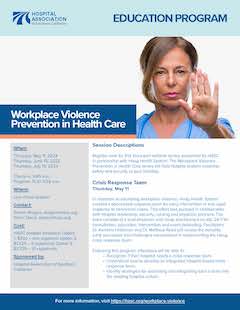 Workplace Violence Prevention in Health Care webinar series brochure cover