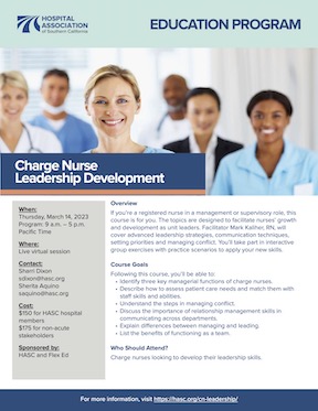 Charge Nurse Leadership Dev 2024 Brochure image