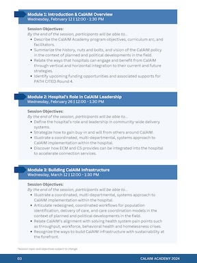 CalAIM academy brochure image