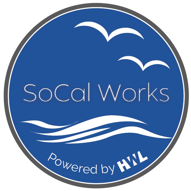 Logo of SoCal Works, a contingent staffing agency for HASC members powered by HWL