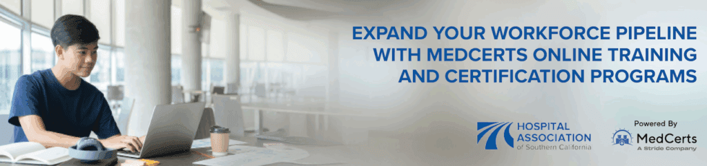 banner for MedCerts, a HASC partner that provides online training and certification programs