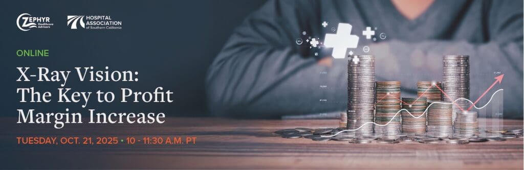 Banner for webinar with Zephyr - X-Ray Vision: The Key to Profit Margin Increase, Oct. 21, 10-11:30 PT